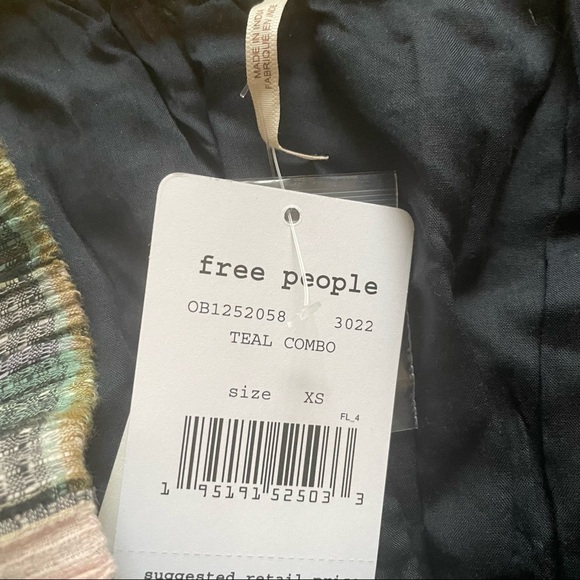 NWT - Free People Women's Teagan Plaid Puff Sleeve - xs - Picture 9 of 11